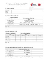 MẪU PHIẾU KHẢO SÁT NGUỒN SINH KHỐI TIỀM NĂNG TẠI XÃ HẬU MỸ BẮC B HUYỆN CÁI BÈ TỈNH TIỀN GIANG