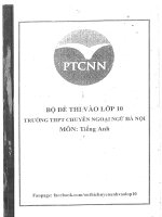 bộ đề thi tiếng anh vào lớp 10 trường chuyên anh hà nội  