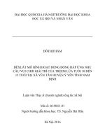 Đề xuất mô hình hoạt động đáp ứng nhu cầu vui chơi giải trí của trẻ em 10 dến 15 tuổi tại xã Yên Tân huyện Ý Yên tỉnh Nam Định