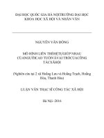 Mô hình liên thế hệ tự giúp nhau của người cao tuổi và vai trò của công tác xã hội (Nghiên cứu tại 2 xã Hoằng Lưu và Hoằng Trạch, Hoằng Hóa, Thanh Hóa)