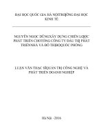 Xây dựng chiến lược phát triển cho Tổng công ty Đầu tư phát triển Nhà và Đô thị Bộ Quốc phòng