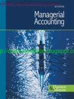 Managerial accounting 8e by hansen and mowen