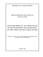 Công Nghệ Thông Tin - Quy Trình Tạo Lập Dữ Liệu Số 3D (Số Hóa, Tạo Lập Metadata Cấu Trúc Trong, Metadata Mô Tả Dữ Liệu)