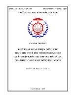 Biện pháp hoàn thiện công tác truy thu thuế đối với doanh nghiệp xuất nhập khẩu tại Chi cục hải quan cửa khẩu cảng Hải Phòng khu vực II