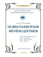 Tác động của kinh tế ngầm đối với du lịch thành phố hồ chí minh 