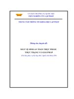 Chuyên Đề Mất Vệ Sinh An Toàn Thực Phẩm Thực Trạng Và Giải Pháp