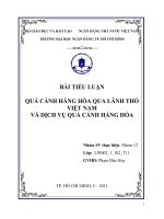 Tiểu Luận Quá Cảnh Hàng Hóa Qua Lãnh Thổ Việt Nam Và Dịch Vụ Quá Cảnh Hàng Hóa