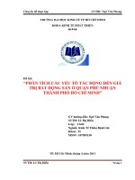 Phân tích các yếu tố tác động đến giá trị bất động sản ở quận phú nhuận thành phố hồ chí minh 
