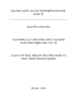 Tạo động lực cho công chức tại Kiểm toán Nhà nước Khu vực XI