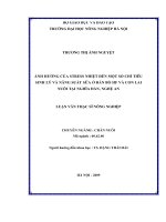 Luận văn báo cáo: Ảnh hưởng của stress nhiệt đến một số chỉ tiêu sinh lý và năng suất sữa ở đàn bò HF và con lai nuôi tại Nghĩa Đàn, Nghệ An