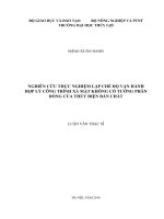nghiên cứu thực nghiệm lập chế độ vận hành hợp lý công trình xả mặt không có tường phân dòng của thủy điện bản chát 