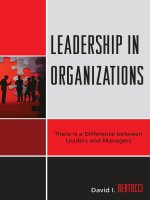 Leadership in organizations there is a difference between leaders and managers by david i bertocci 