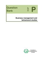 Business management and behavioural studies question bank ICAP 