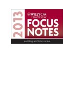 CPA Wiley Auditing Exam Review 2013