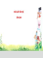 KHÁI QUÁT VĂN HỌC DÂN GIAN