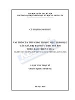 Vai trò của tôn giáo trong việc giáo dục các giá trị đạo đức cho trẻ em theo đạo Thiên Chúa