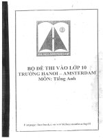 tuyển tập bộ đề thi tiếng anh vào lớp 10 của trường amsetdam 