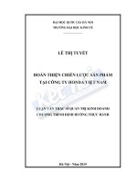 Hoàn thiện chiến lược sản phẩm tại Công ty Honda Việt Nam
