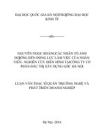Các nhân tố ảnh hưởng tới động lực làm việc của nhân viên – Nghiên cứu điển hình tại Công ty cổ phần Đầu tư Xây dựng GDC Hà Nội