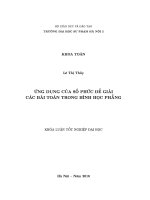 Khoá luận tốt nghiệp ứng dụng của số phức để giải các bài toán trong hình học phẳng 