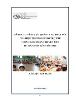 Nâng Cao Năng Lực Quản Lý Sự Thay Đổi Của Hiệu Trưởng Để Hỗ Trợ Trẻ Trong Giai Đoạn Chuyển Tiếp Từ Mầm Non Lên Tiều Học