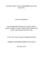 Quản Trị Rủi Ro Tín Dụng tại Ngân hàng nông nghiệp và phát triển nông thôn Việt Nam – CN Thái Nguyên