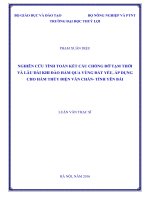 nghiên cứu tính toán kết cấu chống đỡ tạm thời và lâu dài khi đào hầm qua vùng đất yếu, áp dụng cho hầm thủy điện văn chấn  tỉnh yên bái 