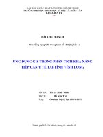 Ứng Dụng Gis Trong Phân Tích Khả Năng Tiếp Cận Y Tế Tại Tỉnh Vĩnh Long