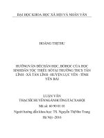 Vấn đề chán học, bỏ học của học sinh dân tộc thiểu số tại trường THCS Tân Lĩnh- xã Tân Lĩnh- huyện Lục Yên – tỉnh Yên Bái