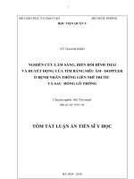 Nghiên cứu lâm sàng, biến đổi hình thái và huyết động của tim bằng siêu âm – Doppler ở bệnh nhân thông liên nhĩ trước và sau đóng lỗ thông (TT)