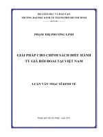 Giải pháp cho chính sách điều hành tỷ giá hối đoái tại việt nam 