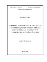 nghiên cứu ảnh hưởng của sự thay đổi các yếu tố khí tượng đến định mức tiêu hao điện năng của các trạm bơm tưới tại huyện thanh hà, tỉnh hải dương 