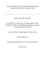 Vai trò của Công tác xã hội trong việc chăm sóc trẻ tự kỷ (nghiên cứu thông qua Câu lạc bộ gia đình trẻ tự kỷ Hà Nội)