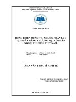 Hoàn thiện quản trị nguồn nhân lực tại ngân hàng thương mại cổ phần ngoại thương việt nam 