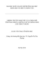 Việc lựa chọn giới tính thai nhi của những cặp vợ chồng sinh con theo ý muốn