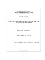 Nghiên cứu chế tạo phân bón đa nguyên tố sử dụng cho một số loại cây nông nghiệp 