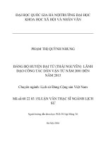 Đảng bộ huyện Đại Từ (Thái Nguyên) lãnh đạo công tác dân vận từ năm 2001 đến năm 2015
