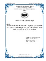 Phân tích ảnh hưởng của một số yếu tố đến giá trị của bất động sản tại khu dân cưu bình phú 1, phường 10 và 11, quận 6  