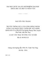 Truyền thông dựa vào cộng đồng nhằm nâng cao nhận thức chăm sóc sức khỏe sinh sản của phụ nữ (Tại thị trấn Phong Châu, huyện Phù Ninh, tỉnh Phú Thọ)