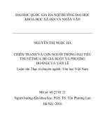 Chiến tranh và con người trong hai tiểu thuyết Mùa hè giá buốt và Phượng hoàng của Văn Lê