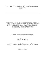Hoạt động tài trợ xuất nhập khẩu tại Hội Sở Ngân Hàng Thương Mại Cổ Phần Đại Chúng Việt Nam.