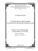 Ứng Dụng Mạng Xã Hội Facebook Tại Một Số Thư Viện Trường Đại Học Ở Hà Nội