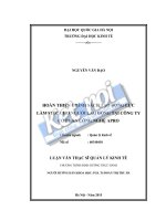 Hoàn thiện chính sách tạo động lực làm việc cho người lao động tại Công ty cổ phần công nghệ APRO