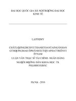 Chất lượng dịch vụ thanh toán tại Ngân hàng TMCP Đầu tư và Phát triển Việt Nam