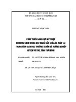 Luận văn Phát triển năng lực kĩ thuật cho học sinh trong dạy nghề sửa chữa xe máy tại Trung tâm giáo dục thường xuyên và hướng nghiệp huyện Vũ Thư, tỉnh Thái Bình