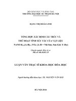 TỔNG hợp, xác ĐỊNH cấu TRÚC và THỬ HOẠT TÍNH xúc tác của vật LIỆU NANO k3x(a b)1 xVO4 (a b = nd sm; sm gd; y dy)
