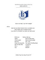 Một số giải pháp nhằm nâng cao hiệu quả hoạt động quản trị bán hàng tại công ty cổ phần vật liệu xây dựng DIC