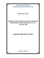 Nghiên cứu ảnh hưởng của một số thông số công nghệ cơ bản trong dập thủy cơ vật liệu tấm 