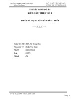 THUYẾT MINH ĐỒ ÁN KẾT CẤU THÉP SỐ I THIẾT KẾ MẠNG DẦM SÀN BẰNG THÉP, ĐẠI HỌC KIẾN TRÚC