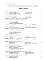 THƯ VIỆN CÁC CÂU TRẮC NGHIỆM MÔN THI HỌC KỲ 1 MÔN MÔ PHÔI